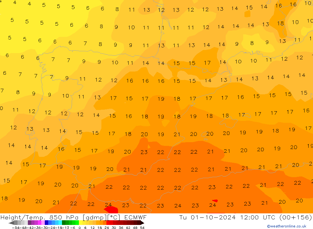 Z500/Rain (+SLP)/Z850 ECMWF mar 01.10.2024 12 UTC