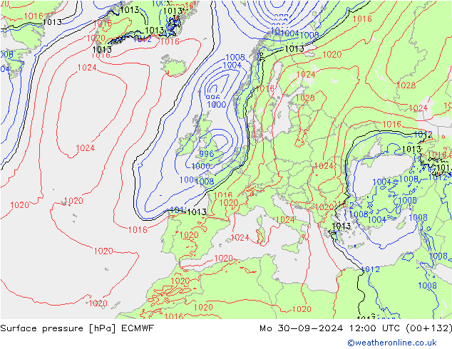 pression de l'air ECMWF lun 30.09.2024 12 UTC