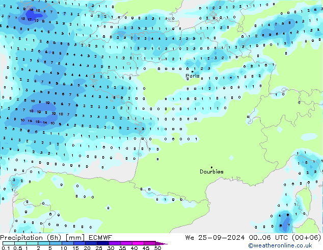 Z500/Rain (+SLP)/Z850 ECMWF ср 25.09.2024 06 UTC