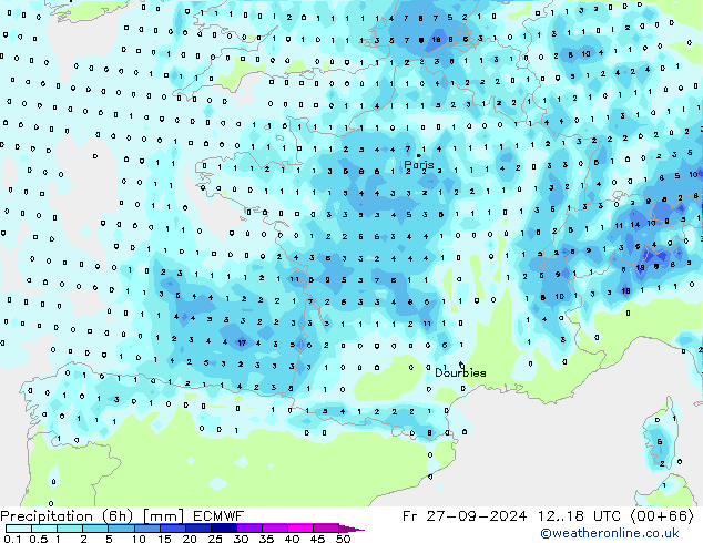 Z500/Rain (+SLP)/Z850 ECMWF Pá 27.09.2024 18 UTC