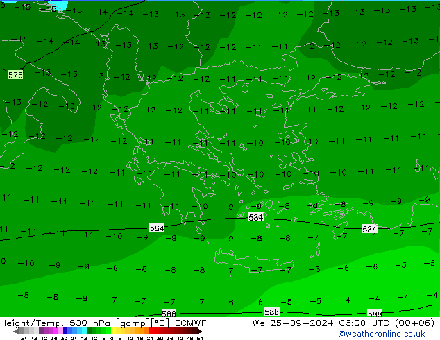 Z500/Rain (+SLP)/Z850 ECMWF ср 25.09.2024 06 UTC