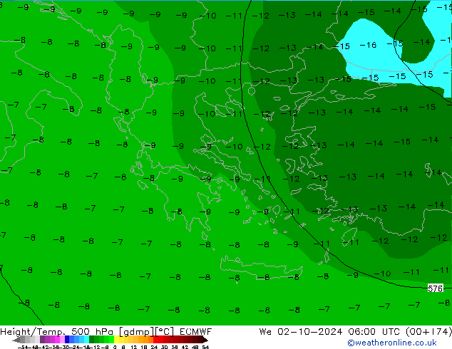 Z500/Rain (+SLP)/Z850 ECMWF mié 02.10.2024 06 UTC