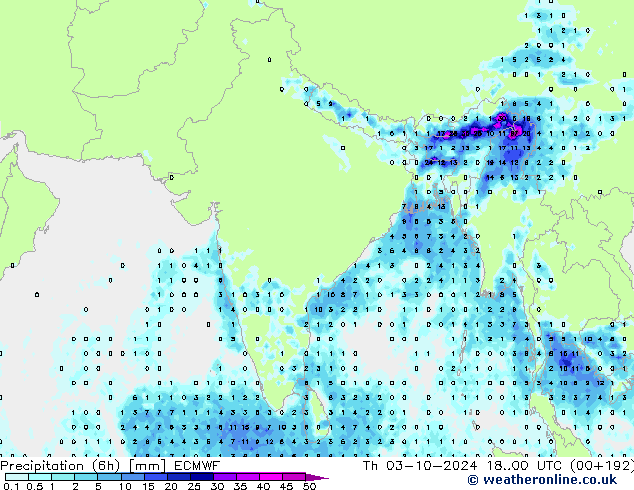 Z500/Rain (+SLP)/Z850 ECMWF чт 03.10.2024 00 UTC