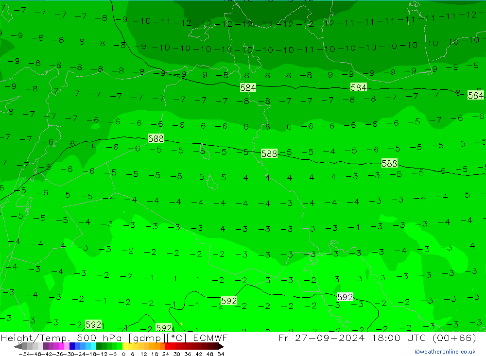 Z500/Rain (+SLP)/Z850 ECMWF Pá 27.09.2024 18 UTC