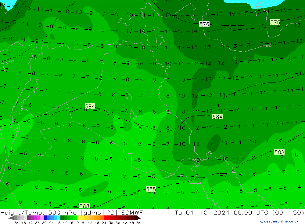 Z500/Rain (+SLP)/Z850 ECMWF mar 01.10.2024 06 UTC