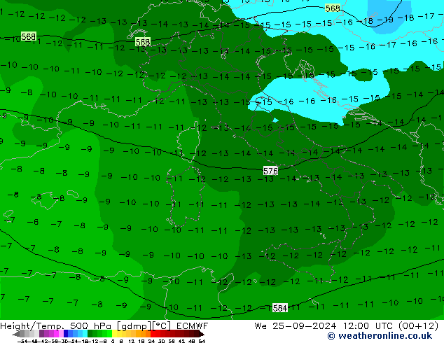 Z500/Rain (+SLP)/Z850 ECMWF mié 25.09.2024 12 UTC