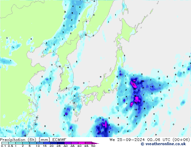 Z500/Rain (+SLP)/Z850 ECMWF mié 25.09.2024 06 UTC