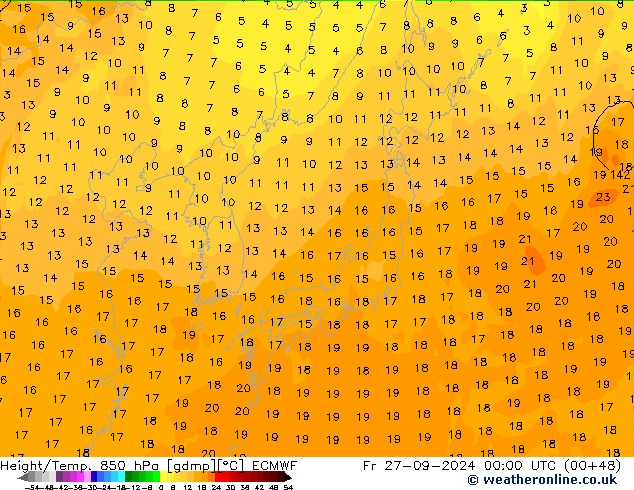 Z500/Rain (+SLP)/Z850 ECMWF Pá 27.09.2024 00 UTC