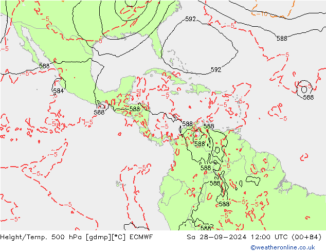 Height/Temp. 500 hPa ECMWF So 28.09.2024 12 UTC