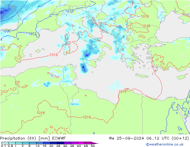 Z500/Rain (+SLP)/Z850 ECMWF We 25.09.2024 12 UTC