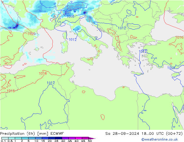 Z500/Rain (+SLP)/Z850 ECMWF Sa 28.09.2024 00 UTC