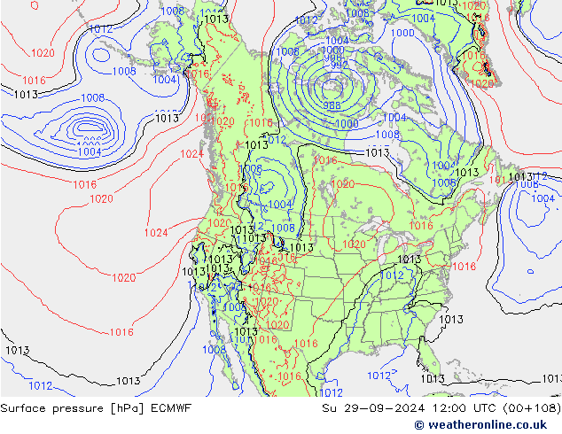 Yer basıncı ECMWF Paz 29.09.2024 12 UTC