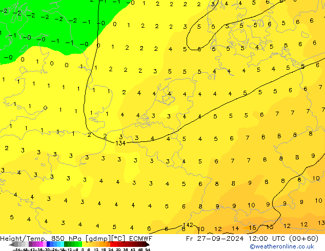 Z500/Rain (+SLP)/Z850 ECMWF pt. 27.09.2024 12 UTC