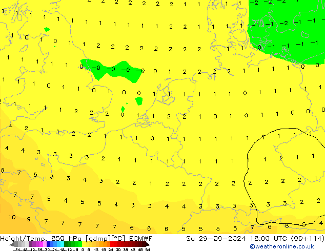 Z500/Rain (+SLP)/Z850 ECMWF dim 29.09.2024 18 UTC