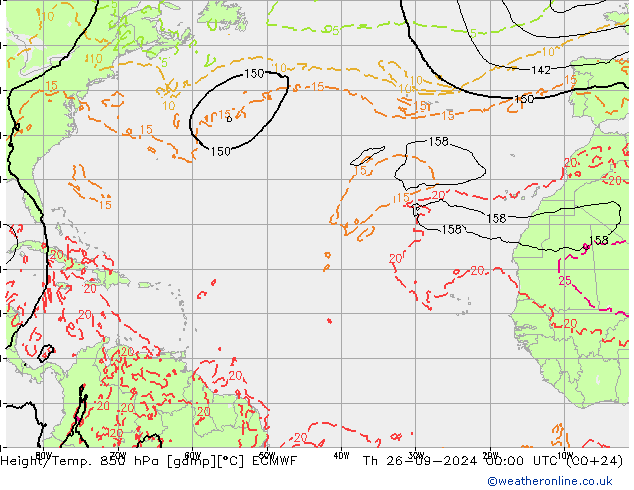 Z500/Rain (+SLP)/Z850 ECMWF czw. 26.09.2024 00 UTC