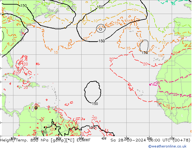 Z500/Rain (+SLP)/Z850 ECMWF Sa 28.09.2024 06 UTC