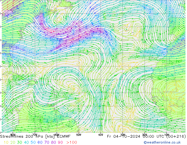 ветер 200 гПа ECMWF пт 04.10.2024 00 UTC