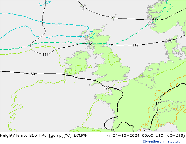 Z500/Rain (+SLP)/Z850 ECMWF Pá 04.10.2024 00 UTC