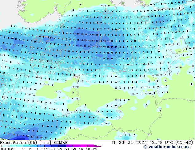 Z500/Rain (+SLP)/Z850 ECMWF Qui 26.09.2024 18 UTC