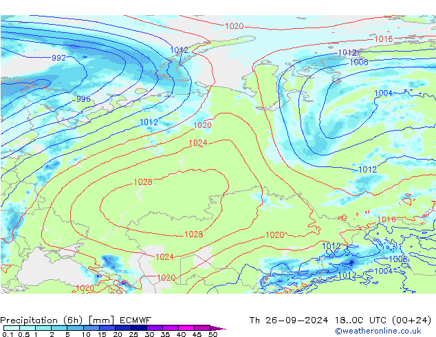 Z500/Regen(+SLP)/Z850 ECMWF do 26.09.2024 00 UTC