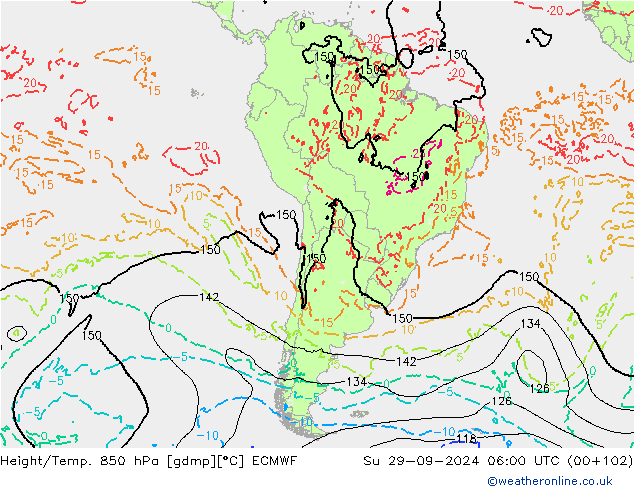 Z500/Yağmur (+YB)/Z850 ECMWF Paz 29.09.2024 06 UTC