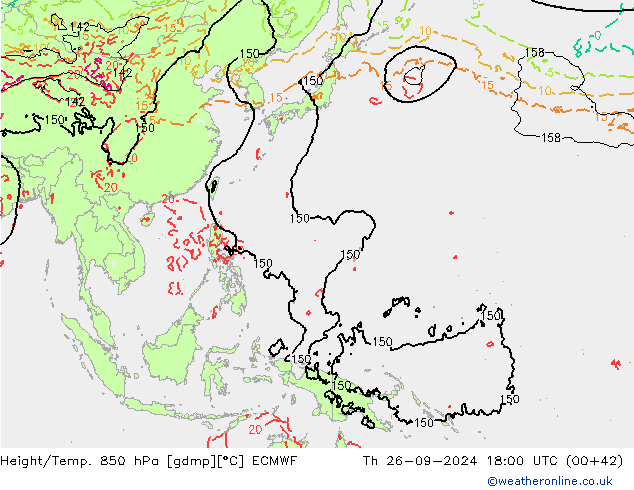 Z500/Rain (+SLP)/Z850 ECMWF Th 26.09.2024 18 UTC