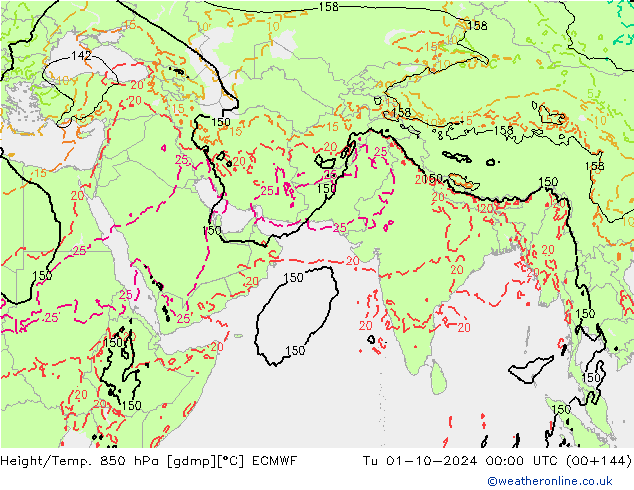 Z500/Rain (+SLP)/Z850 ECMWF mar 01.10.2024 00 UTC