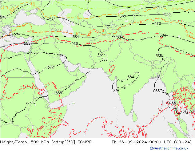 Z500/Rain (+SLP)/Z850 ECMWF jeu 26.09.2024 00 UTC