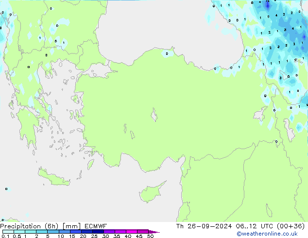 Z500/Rain (+SLP)/Z850 ECMWF Čt 26.09.2024 12 UTC