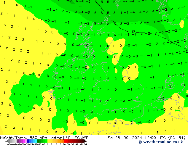 Z500/Rain (+SLP)/Z850 ECMWF сб 28.09.2024 12 UTC