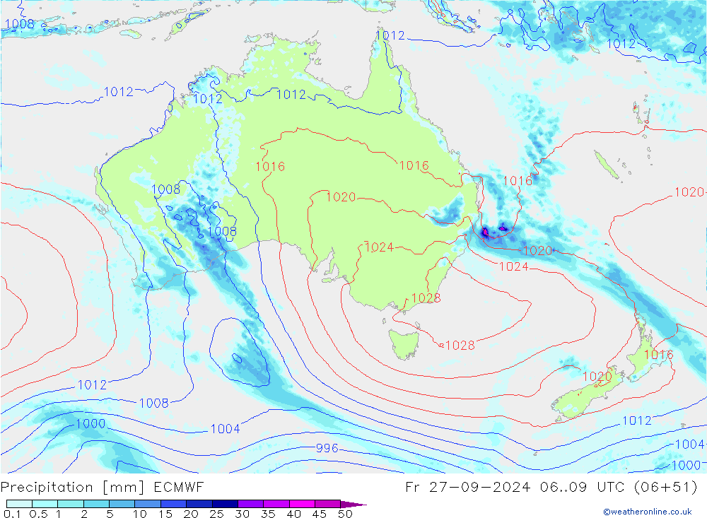 precipitação ECMWF Sex 27.09.2024 09 UTC