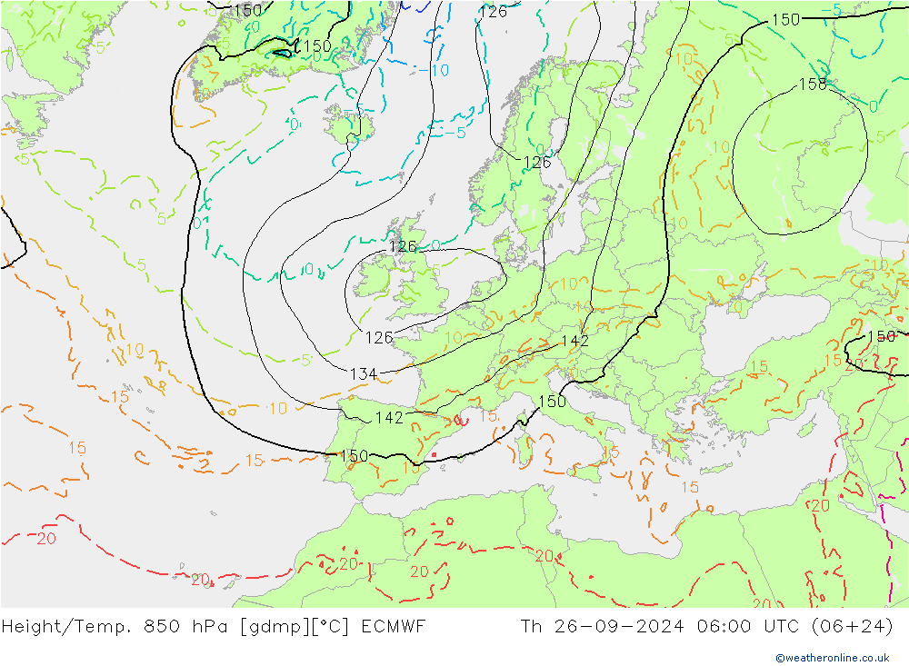 Z500/Rain (+SLP)/Z850 ECMWF Do 26.09.2024 06 UTC