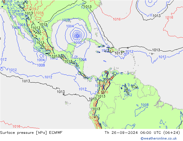 приземное давление ECMWF чт 26.09.2024 06 UTC