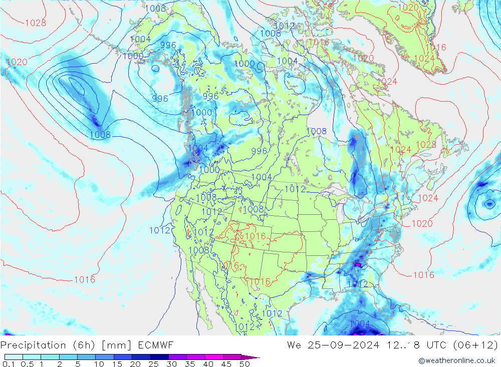 Z500/Rain (+SLP)/Z850 ECMWF St 25.09.2024 18 UTC