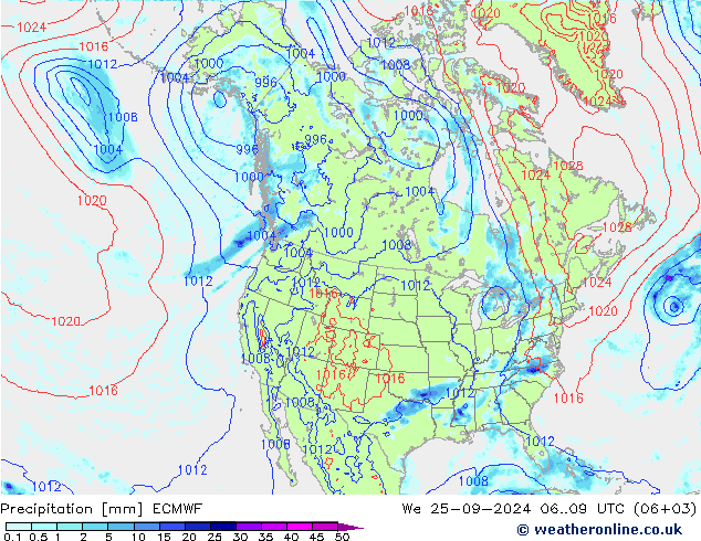 opad ECMWF śro. 25.09.2024 09 UTC