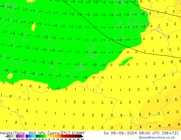 Z500/Rain (+SLP)/Z850 ECMWF so. 28.09.2024 06 UTC