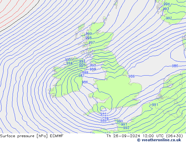 pression de l'air ECMWF jeu 26.09.2024 12 UTC