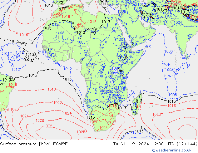 pression de l'air ECMWF mar 01.10.2024 12 UTC