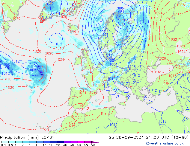 precipitação ECMWF Sáb 28.09.2024 00 UTC