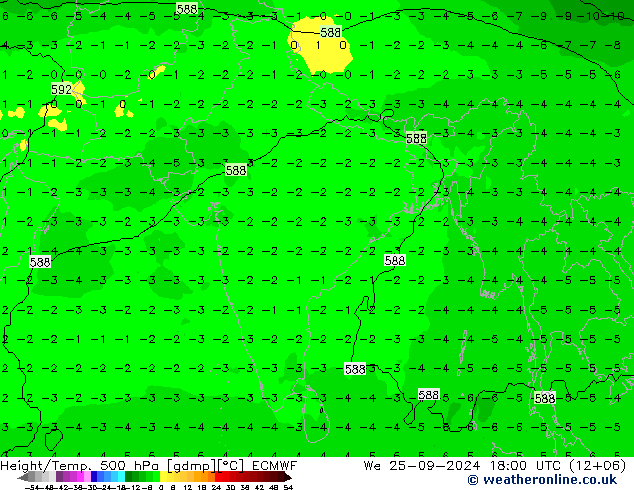 Z500/Rain (+SLP)/Z850 ECMWF  25.09.2024 18 UTC