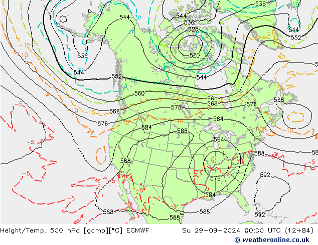 Z500/Regen(+SLP)/Z850 ECMWF zo 29.09.2024 00 UTC