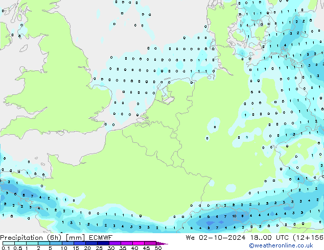 Z500/Rain (+SLP)/Z850 ECMWF mié 02.10.2024 00 UTC