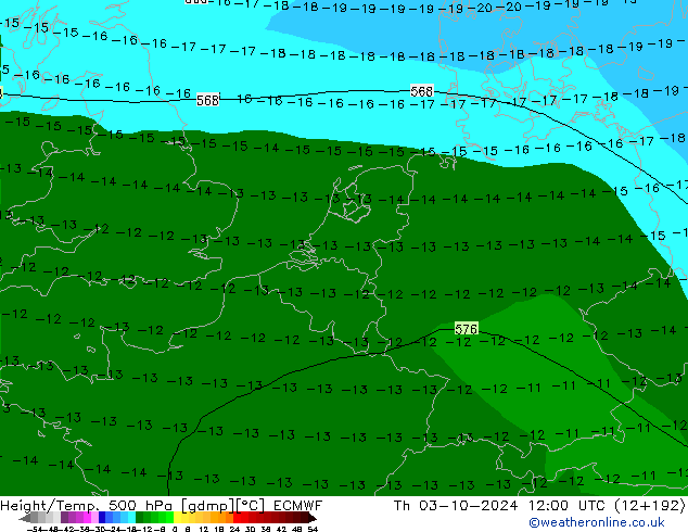 Z500/Rain (+SLP)/Z850 ECMWF Qui 03.10.2024 12 UTC