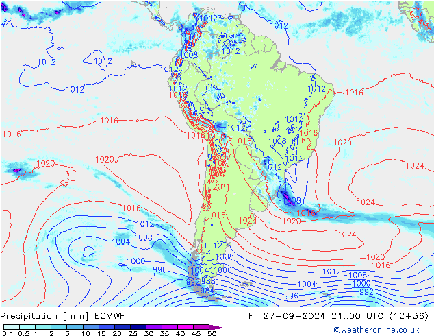 Precipitazione ECMWF ven 27.09.2024 00 UTC