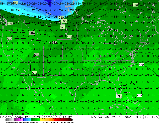 Z500/Rain (+SLP)/Z850 ECMWF Mo 30.09.2024 18 UTC