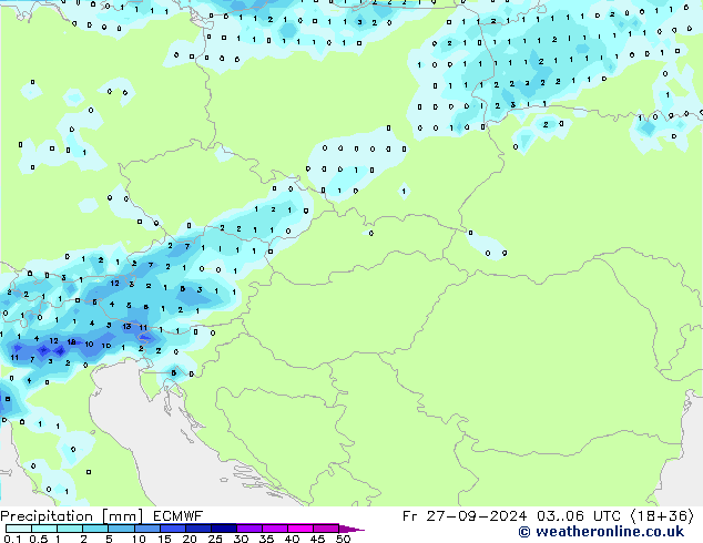 Précipitation ECMWF ven 27.09.2024 06 UTC