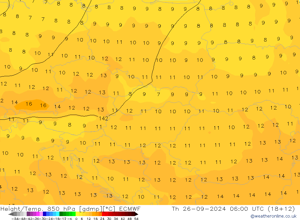 Z500/Rain (+SLP)/Z850 ECMWF Th 26.09.2024 06 UTC