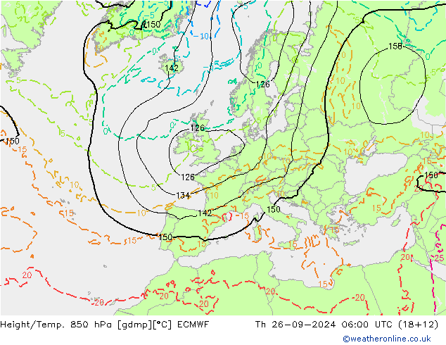 Z500/Yağmur (+YB)/Z850 ECMWF Per 26.09.2024 06 UTC