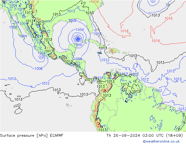 Bodendruck ECMWF Do 26.09.2024 03 UTC