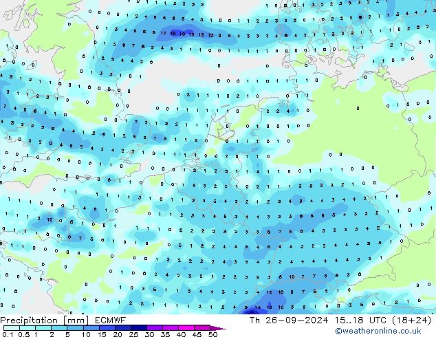 Niederschlag ECMWF Do 26.09.2024 18 UTC